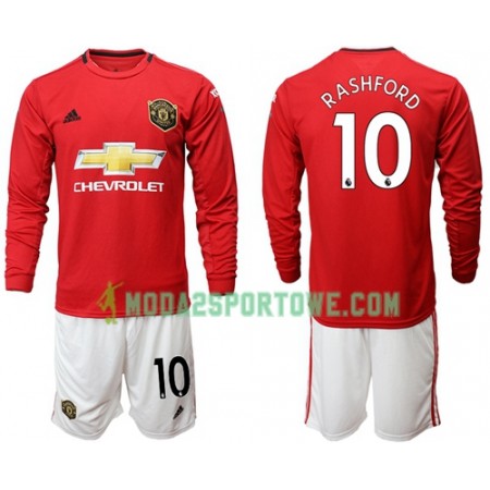 Koszulka Manchester United Rashford 10 Dziecięcy Domowe Stroje Piłkarskie 2019/20 Długi Rękaw